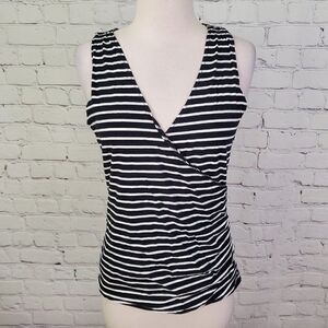 𝅺michael Kors Black White Striped Tank Top M